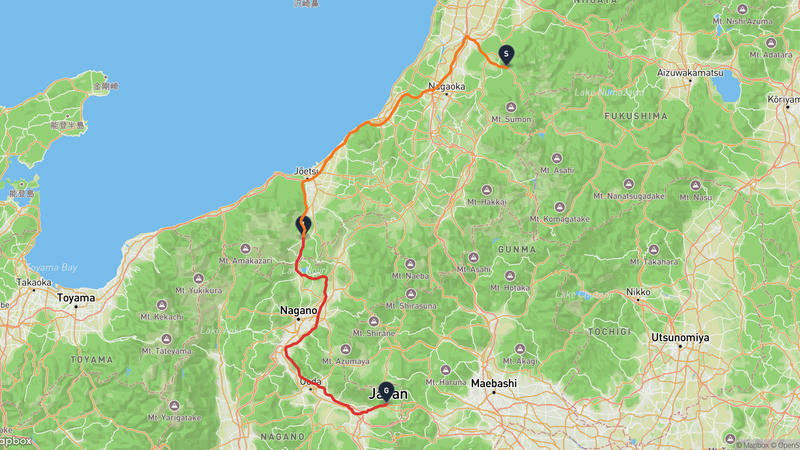 เส้นทางขับรถ Sanjo-Karuizawa
