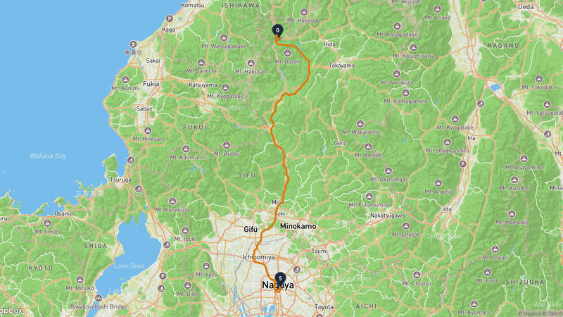 Aichi Prefectural Museum of Art to Shirakawa Village Drive