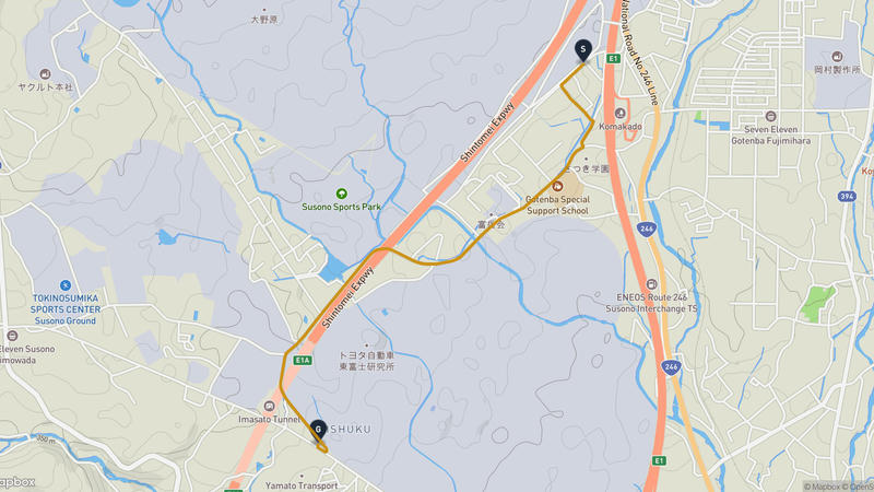 御殿場市至裾野市 徒步路线