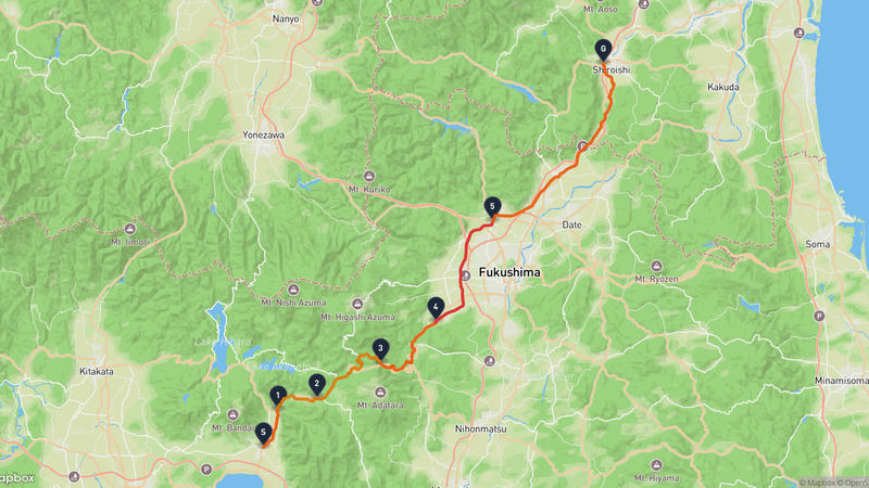 Inawashiro to Shiroishi Castle Cycling Route
