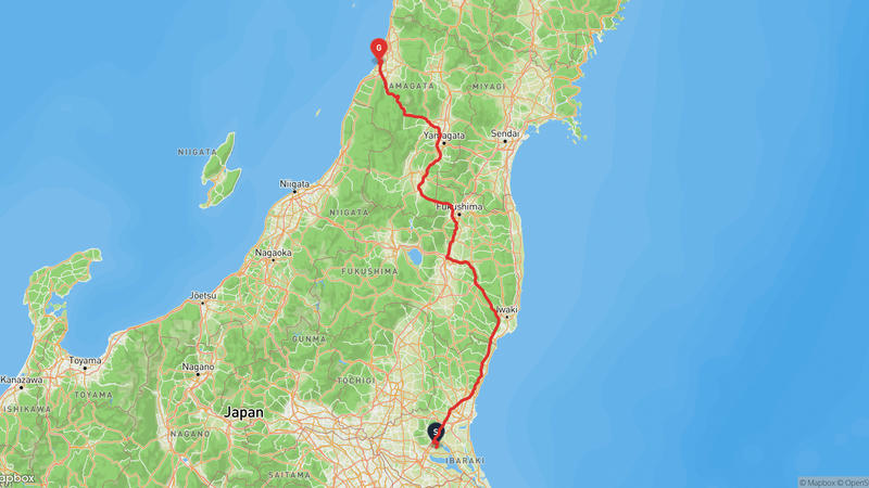 Ishioka~Tsuruoka 하이킹 루트