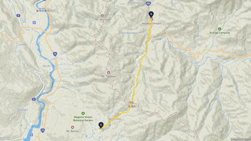 馬籠宿至妻籠宿 登山路線