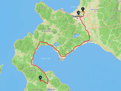 札幌市東区 → 厚沢部町