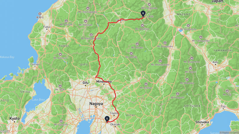 知立市至高山市 駕車路線