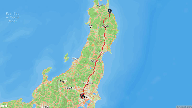 江戶東京建物園至八戸市 驾车路线