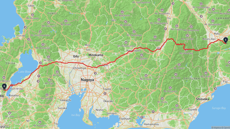 Fuefuki to Enryaku-ji Temple Hiking Route