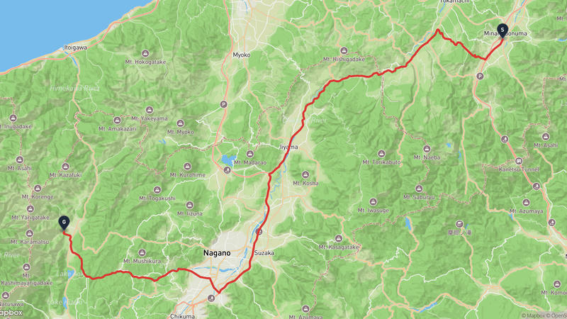 เส้นทางขับรถ Sakado Castle-Hakuba