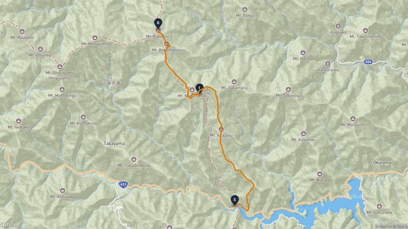 Lake Okutama to Mount Kumotori Hiking Route