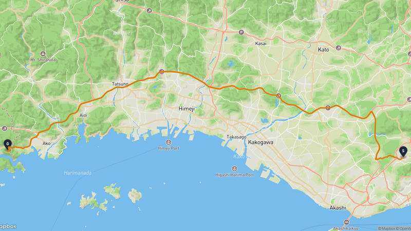 神戸市北区至備前市 駕車路線
