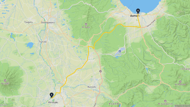 เส้นทางขับรถ ปราสาทฮิโรซากิ-Aomori Prefecture Tourist Center