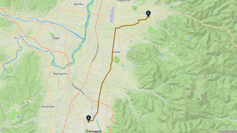 東根市至山形城 骑行路线