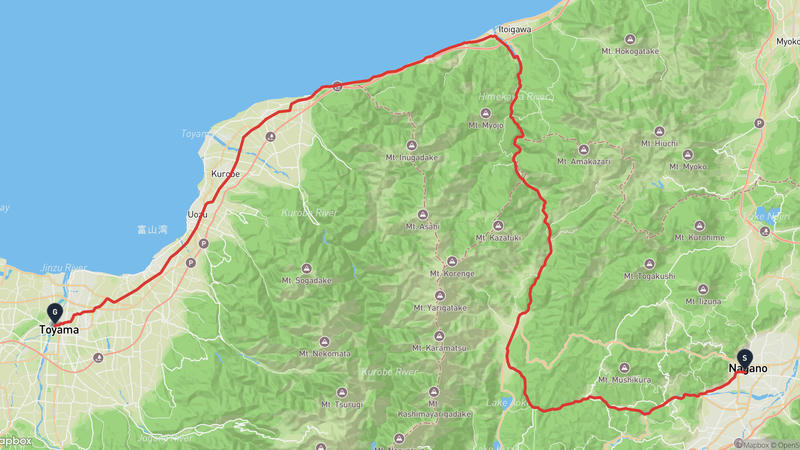 善光寺〜富山城 ハイキングルート