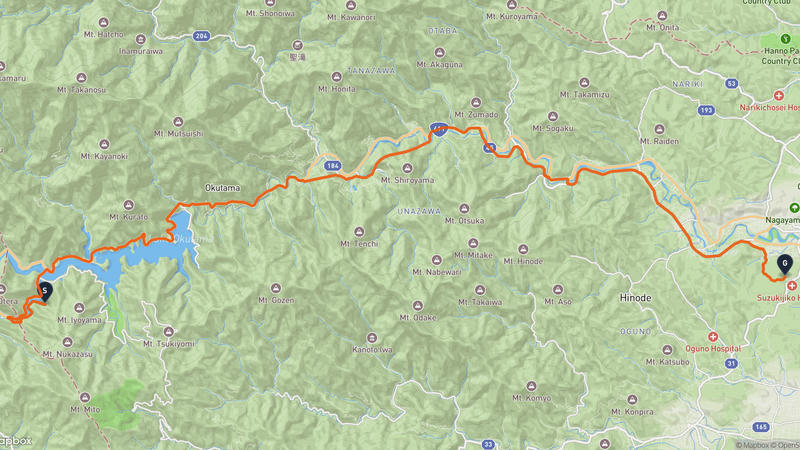 Lake Okutama to Sumiyoshi Shrine Cycling Route