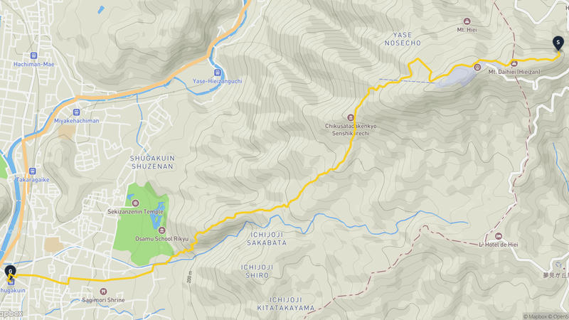 比叡山至詩仙堂 登山路線