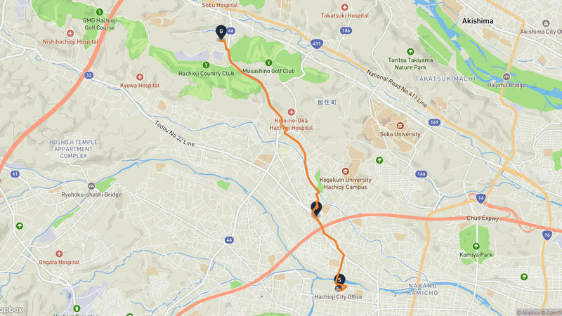 東京富士美術館至東京SUMMERLAND 登山路線