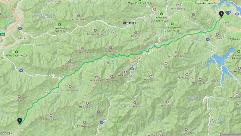 相模原市緑区至道志村 騎行路線