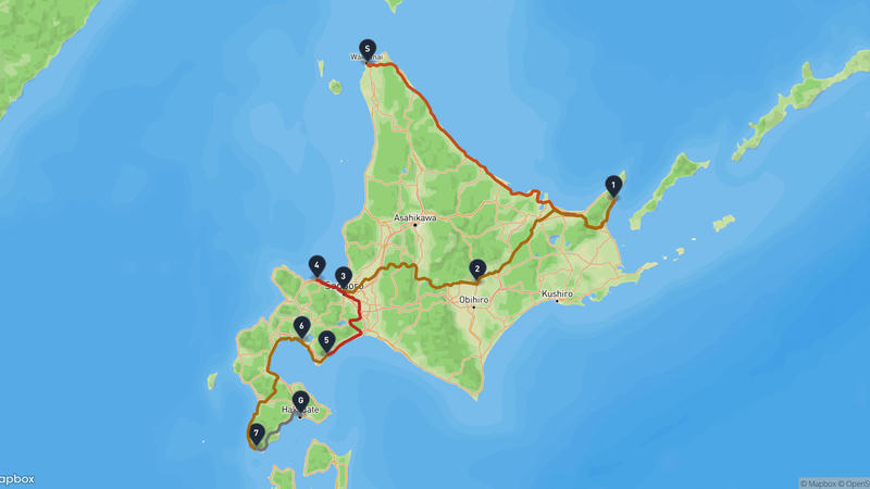 Wakkanai~하코다테 아침시장 사이클링 루트