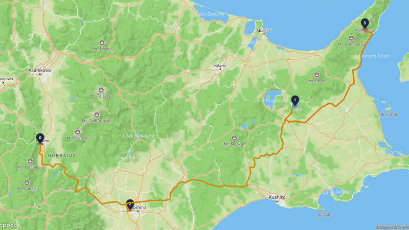 Shiretoko Peninsula to Furano Drive