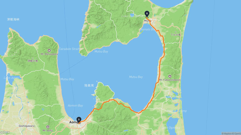 青森縣觀光物產館至むつ市 登山路線