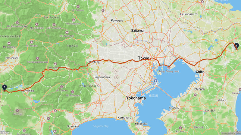 成田機場天空與大地歴史館至精進湖 駕車路線