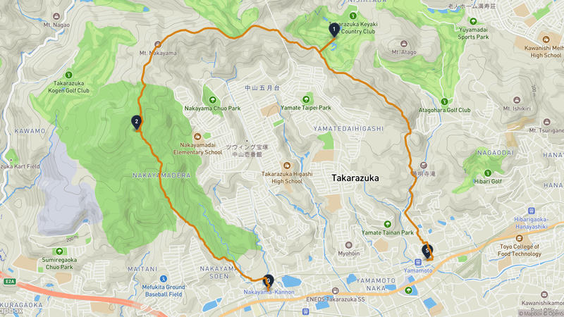 Manganji Temple (Kawanishi) to Mefu Shrine Hiking Route