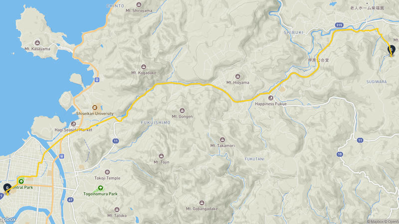 萩市至萩城 登山路線