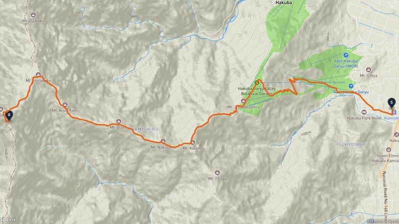 Hakuba~고류산 하이킹 루트