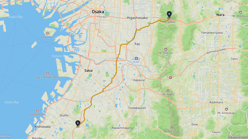 Izumi to Mount Ikoma Hiking Route