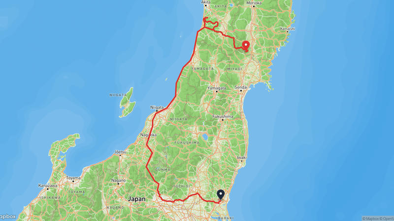 茨城縣廳捨至一関市 登山路線
