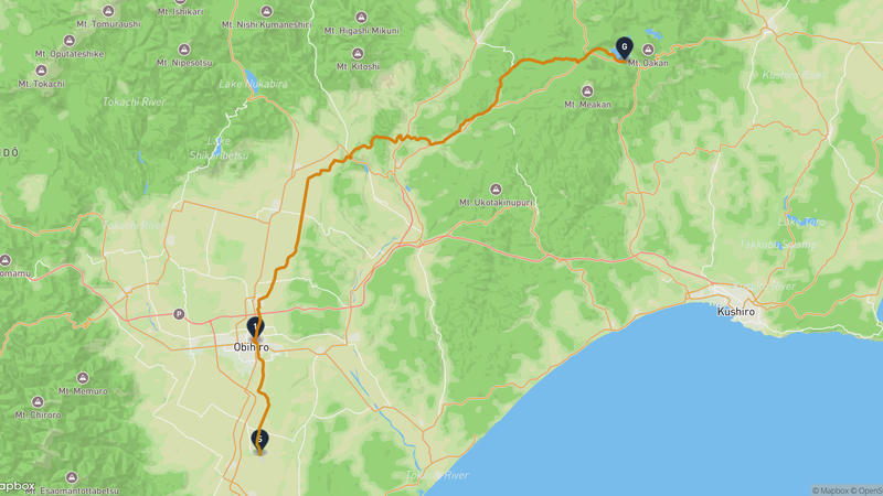 帯広市〜阿寒湖 ハイキングルート