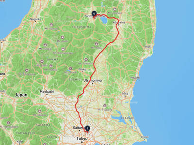草加市 → 若松城