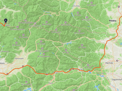 瑞牆山 → 川越市