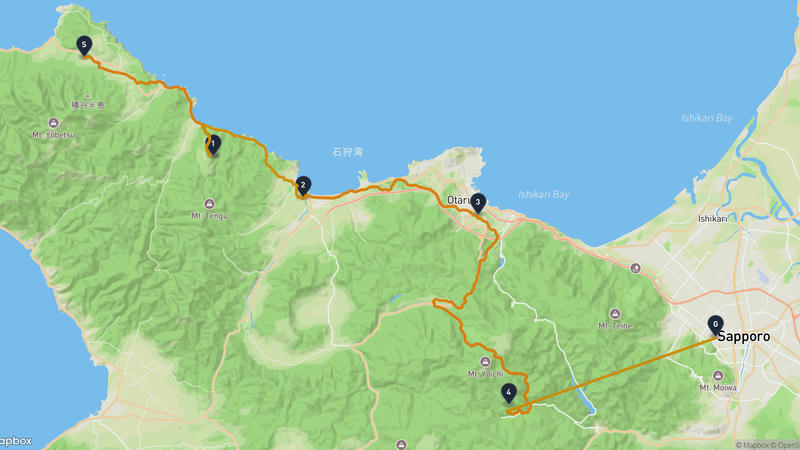 Shakotan to Hokkaidō Jingū Hiking Route