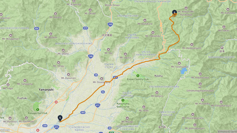 Yamanashi to Koshu Hiking Route