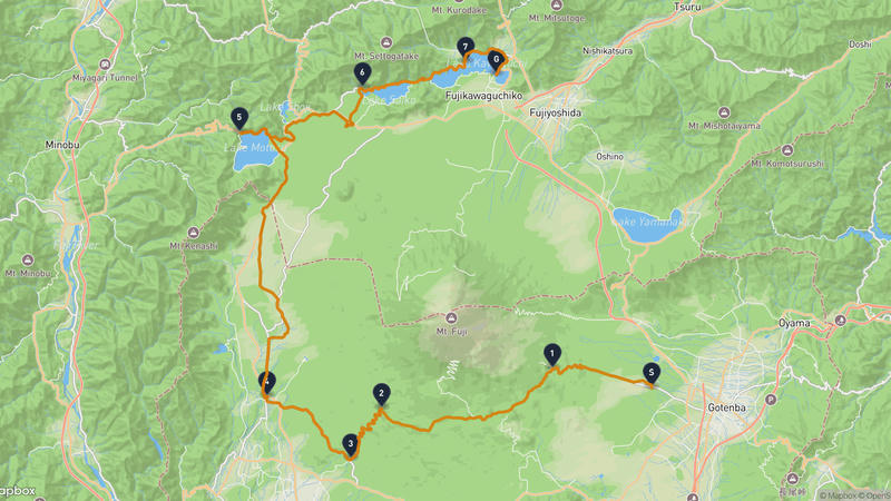 Gotemba to Lake Kawaguchi Cycling Route
