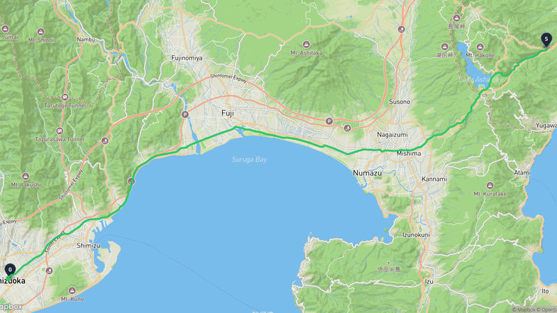 Ishigakiyama Castle to Sumpu Castle Park Hiking Route