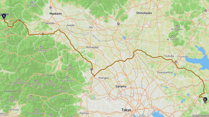 成田機場天空與大地歴史館至軽井沢町 駕車路線