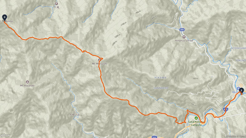 奥多摩町至鷹巢山 登山路線