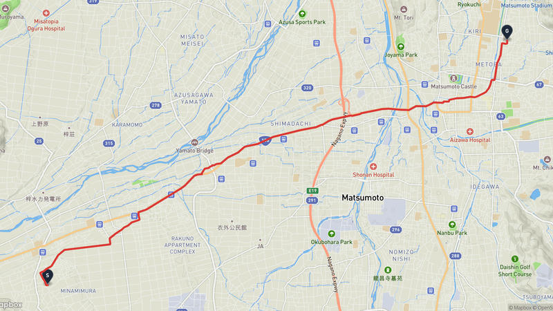 松本市〜旧開智学校 ハイキングルート