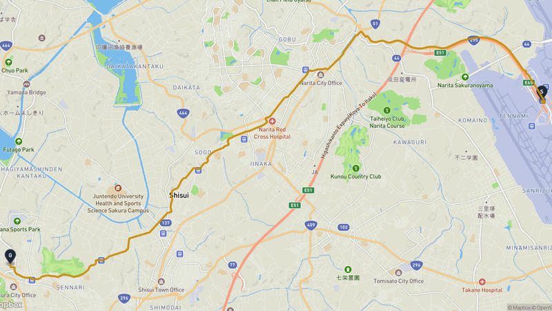 成田市至國立歷史民俗博物館 徒步路线
