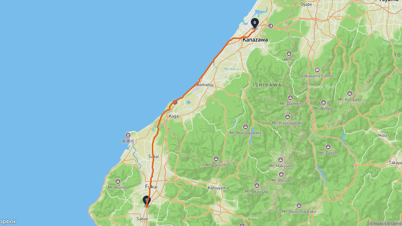 Fukui to Hiraokano Shrine Hiking Route