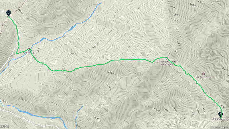 アサヨ峰 登山路線