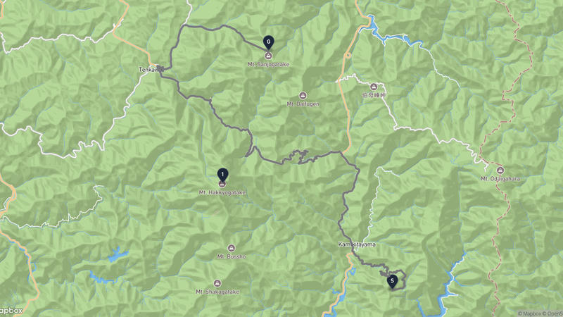 上北山村至山上岳 駕車路線