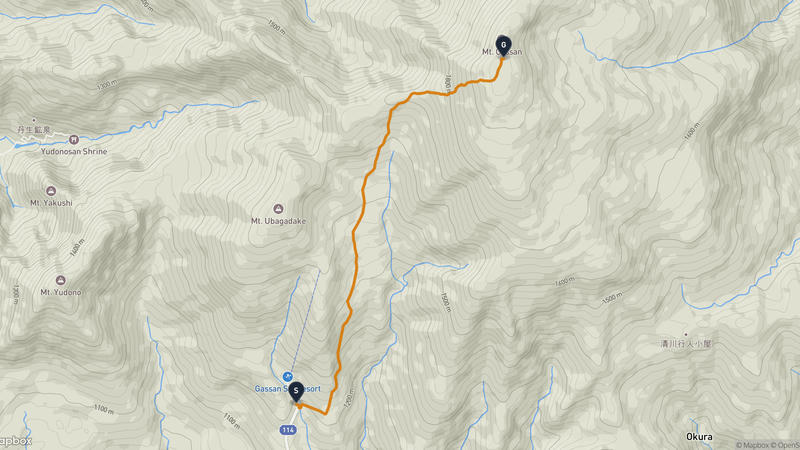 西川町至月山 徒步路线