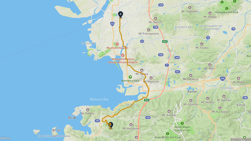 Kainan to Wakayama Castle Hiking Route