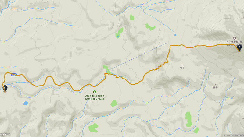 Higashikawa to Asahi-dake Hiking Route