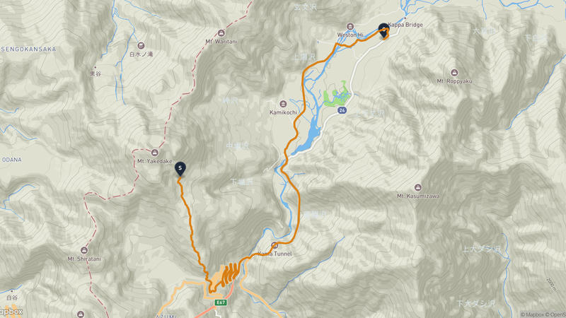 烧岳至上高地 徒步路线