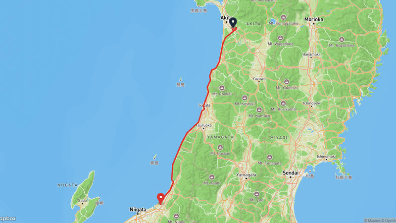 秋田市〜新発田市 ハイキングルート