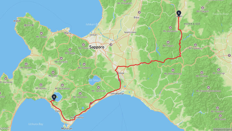 Furano to Mount Usu Drive
