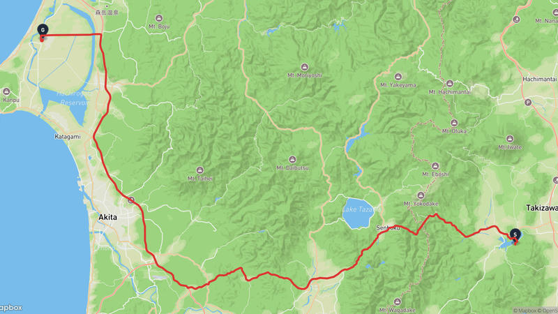 เส้นทางขับรถ Morioka-Ogata